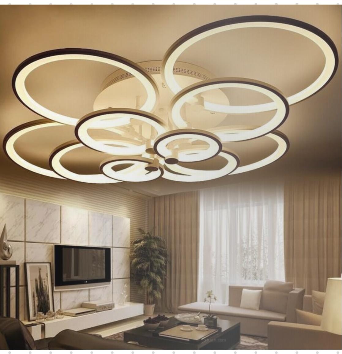 Chandelier Pendant 8 Rings Chandelier Light